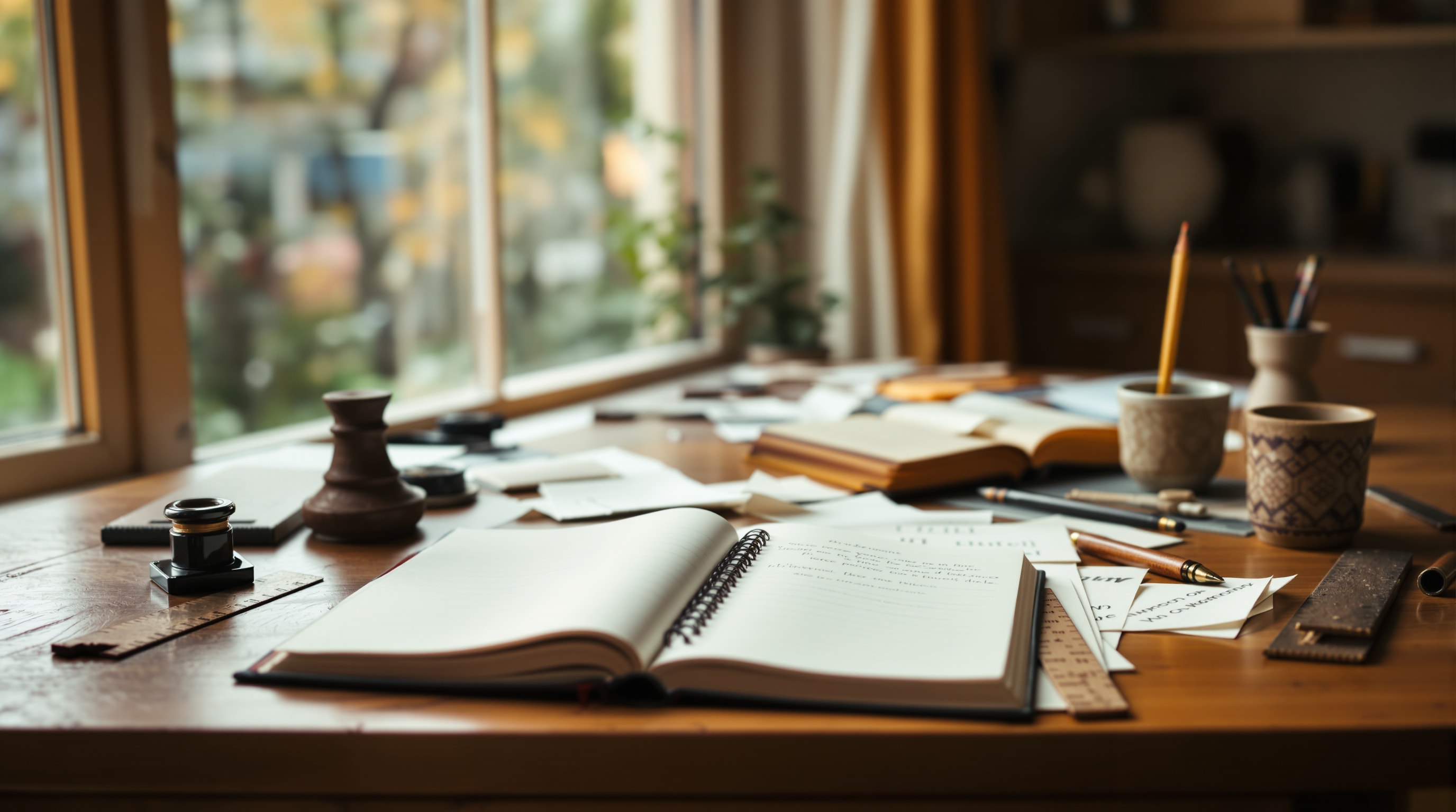 Writer's workspace representing the poetry writing practice